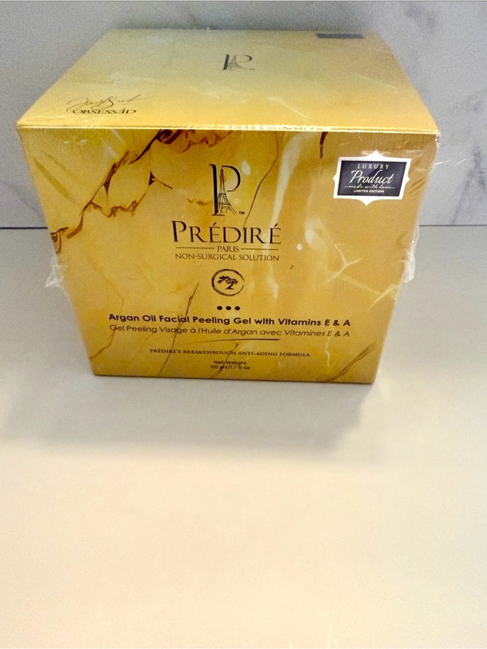 💜 NEW SEALED Prédire Argan Oil Facial Peeling Gel Gold Formula 🌟 Vitamins E & A
